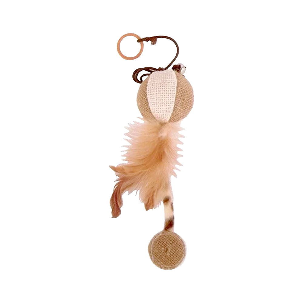 Eastland Parmağa Geçirilebilen Tüylü Hasır Kedi Oyuncağı (5 cm)
