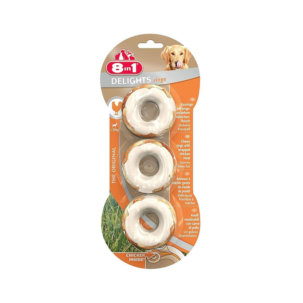 8İN1 DELİGHTS BONES KÖPEKLER İÇİN AĞIZ BAKIM KEMİĞİ HALKA 3 ADET