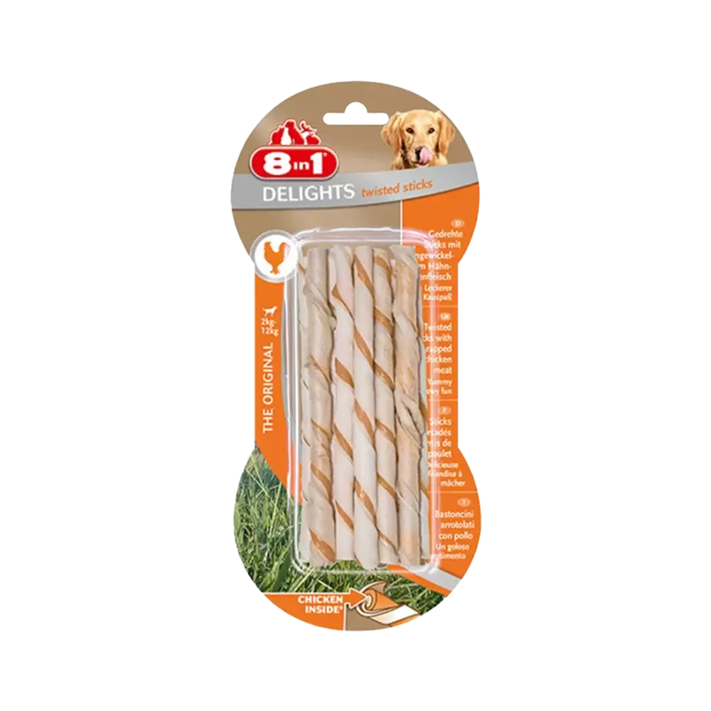 8İN1 DELİGHTS BONES KÖPEKLER İÇİN TWESTED STİCKS 10 LU