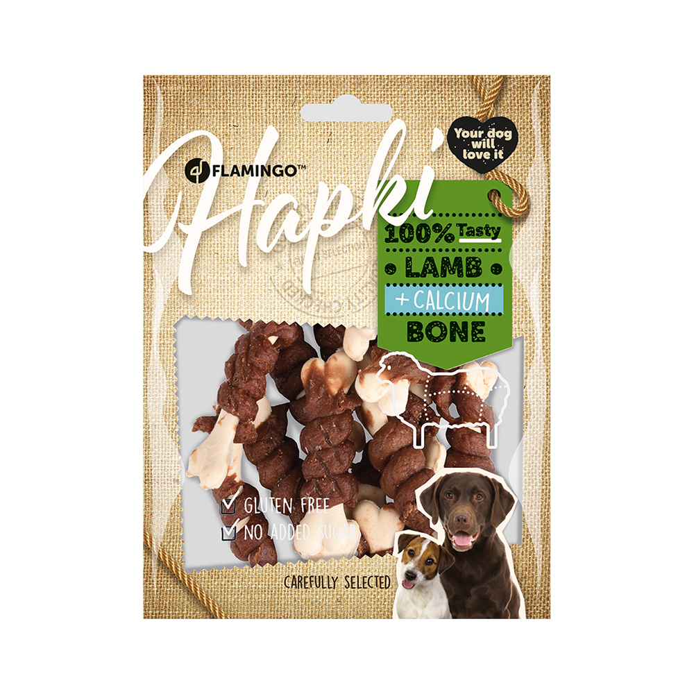 FLAMİNGO HAPKİ KUZULU KEMİK SARGI KÖPEK ÖDÜLÜ 150GR