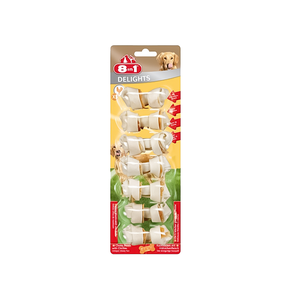 8İN1 DELİGHTS BONES KÖPEKLER İÇİN TAVUKLU AĞIZ BAKIM KEMİĞİ XSMALL