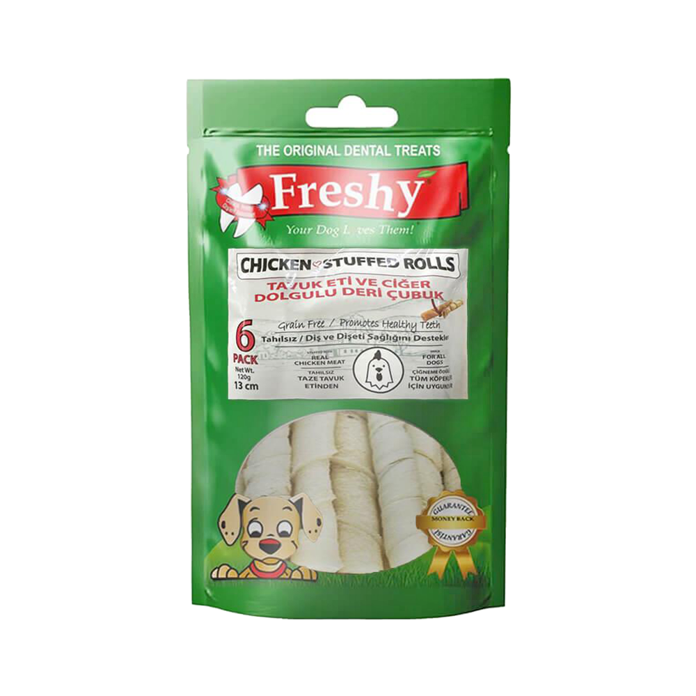 Fresh Tavuk Eti ve Ciğer Dolgulu Deri Çubuk (6 x 120 g)