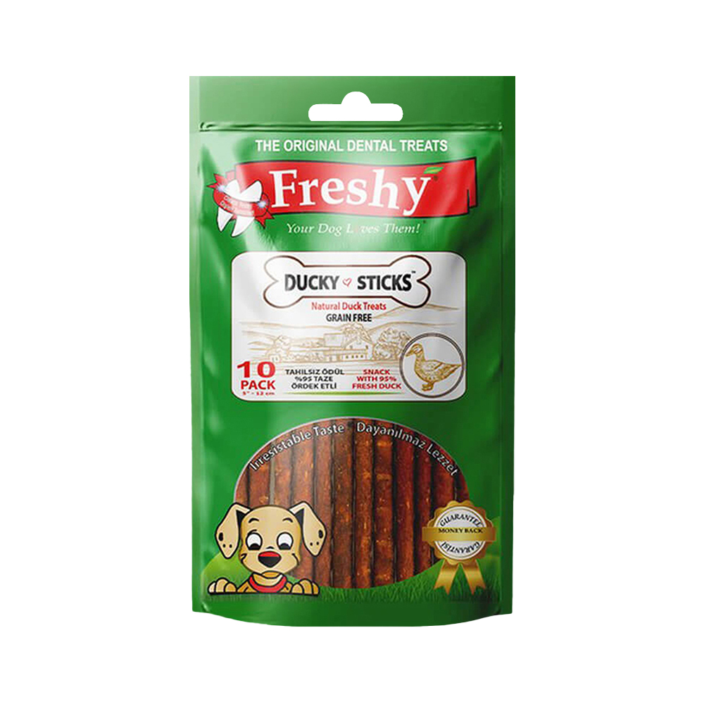 Freshy Ördek Etli Çiğneme Çubuk Köpek Ödülü 12 cm (10'lu)