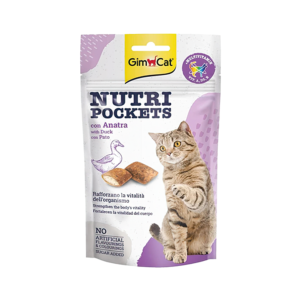 GİMCAT NUTRİPOCKETS ÖRDEKLİ KEDİ ÖDÜL MAMASI 60GR