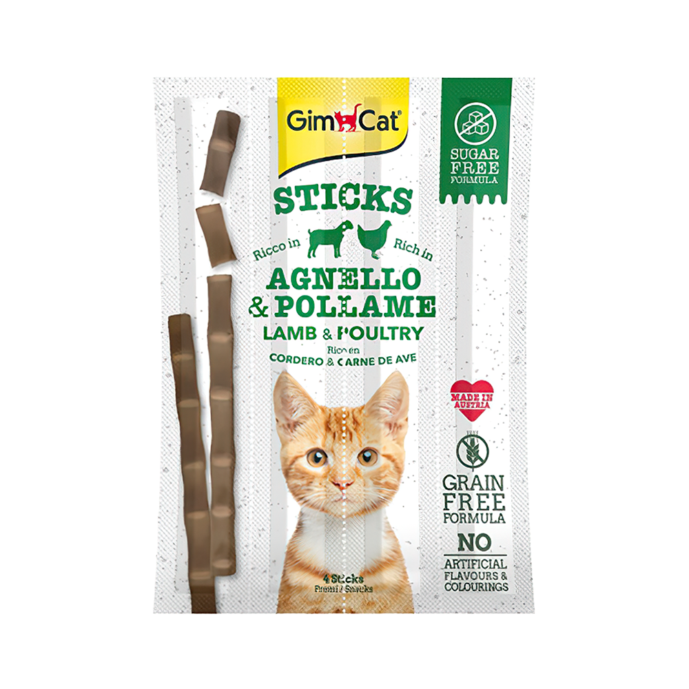 GİMCAT STİCKS KUZU ETLİ VE PİRİNÇLİ 4 PARÇA ÇİĞNENTİ 20 GR