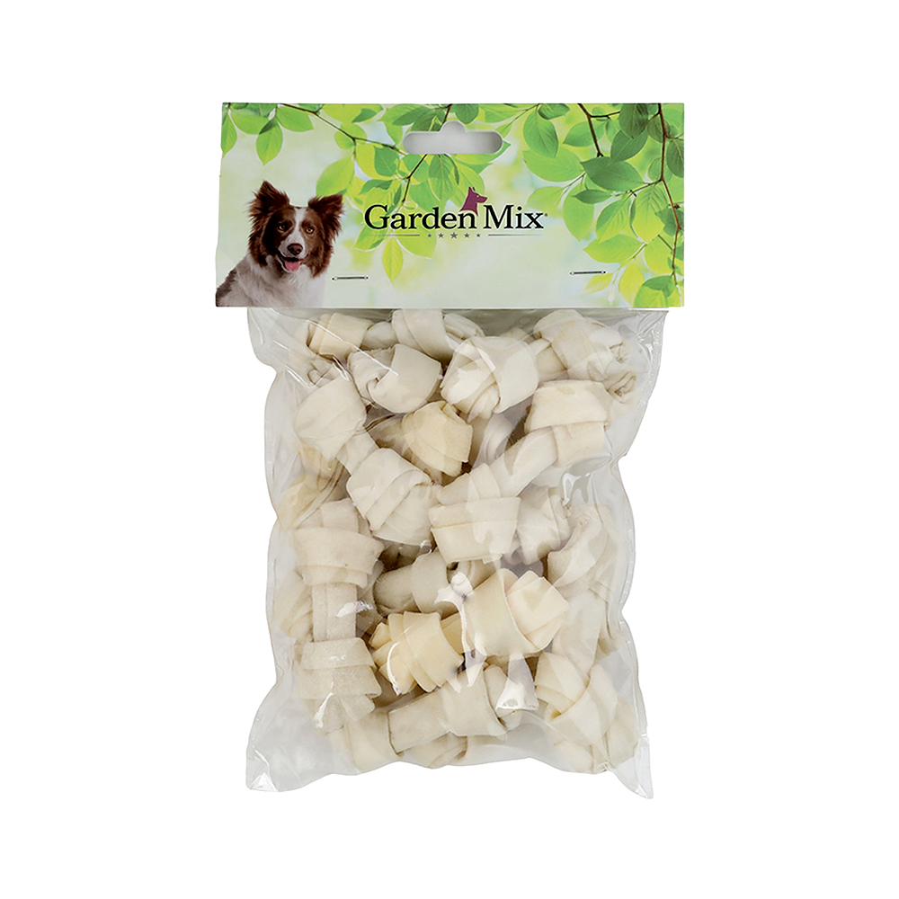 Gardenmix Beyaz Düğümlü Deri Kemik (20'li)