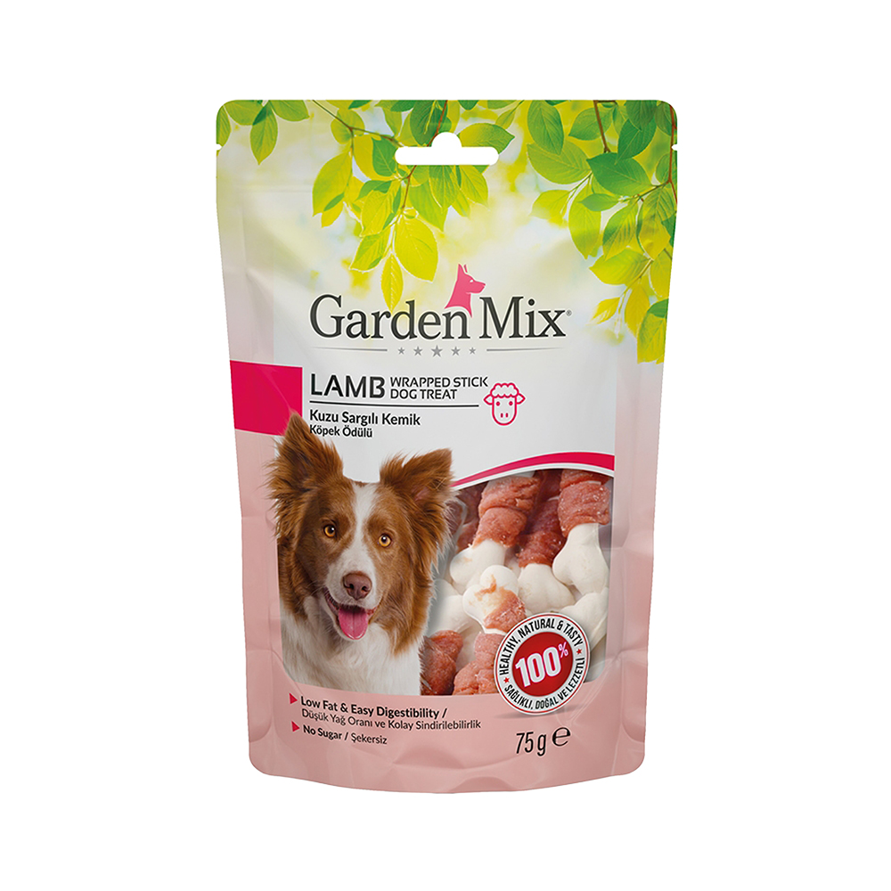 Garden Mix Kuzu Sargılı Kemik Köpek Ödülü (75 g)