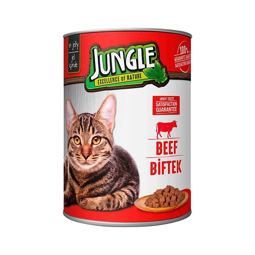 Jungle Biftek Etli Yetişkin Kedi Konserve Maması (415 g)