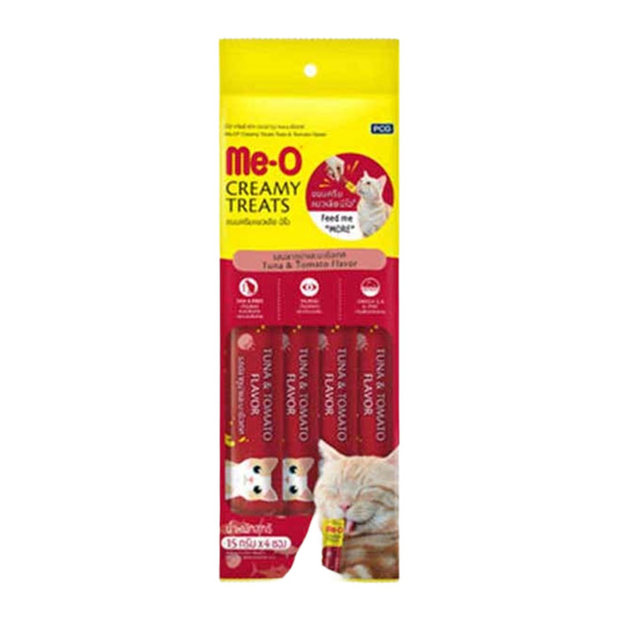 Me-O Creamy Treats Ton Balıklı ve Domatesli Kedi Ödül Maması (4 x 15 g)