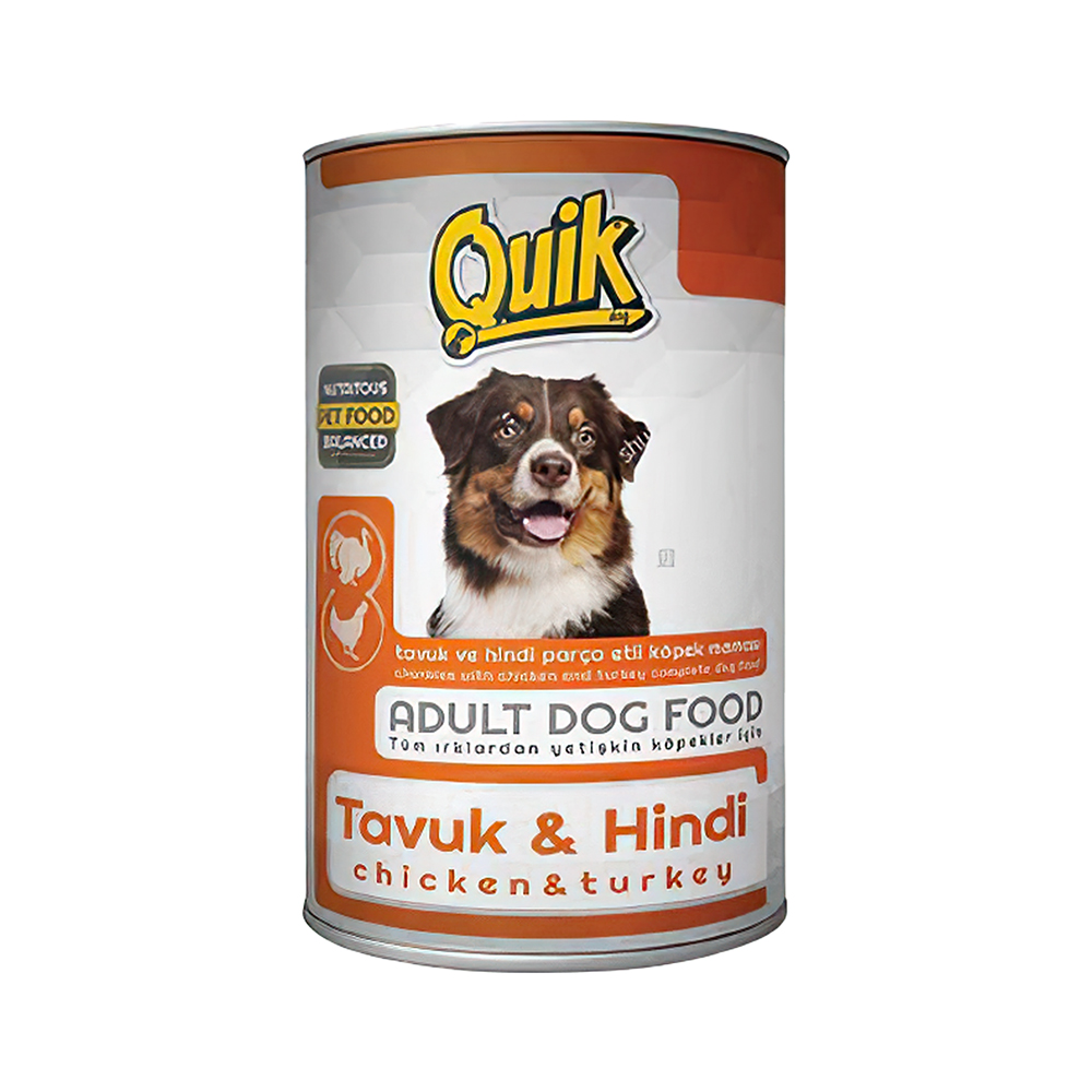Quik Tavuk Etli ve Hindi Etli Yetişkin Köpek Konserve Maması (415 g)