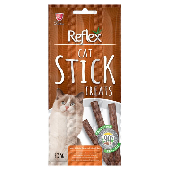 Reflex Plus Meaty Sticks Tavuk Etli ve Ördek Etli Yetişkin Kedi Ödülü (3 x 5 g)