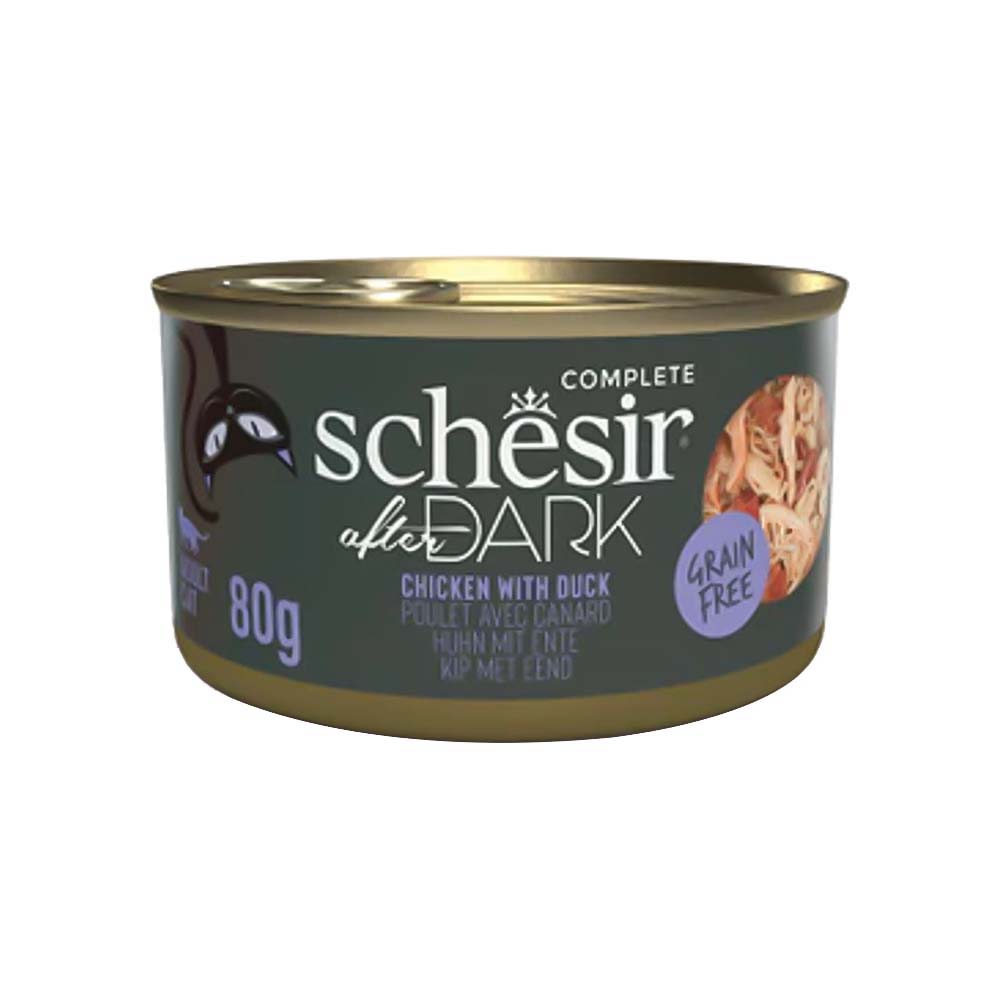 SCHESİR AFTER DARK TAVUKLU VE ÖRDEKLİ YETİŞKİN KEDİ KONSERVESİ 80GR