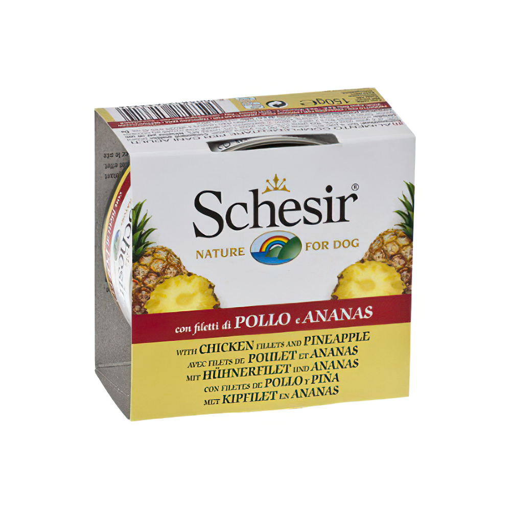 SCHESİR JELLY TAVUK VE ANANAS JÖLE İÇİNDE YETİŞKİN KÖPEK KONSERVESİ 150G