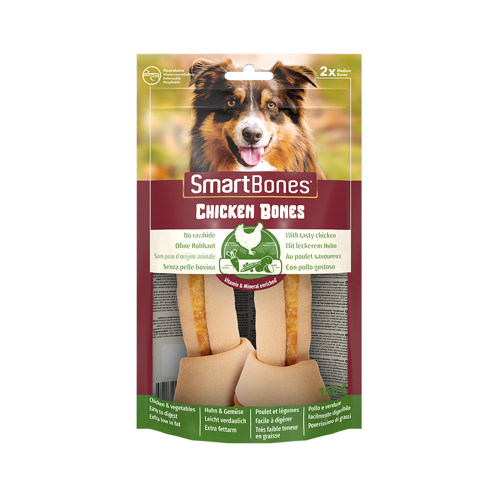 SMARTBONES CHİCKEN BONES ORTA IRK KÖPEKLER İÇİN TAVUKLU DÜĞÜMLÜ KEMİK 158GR (2 Lİ)