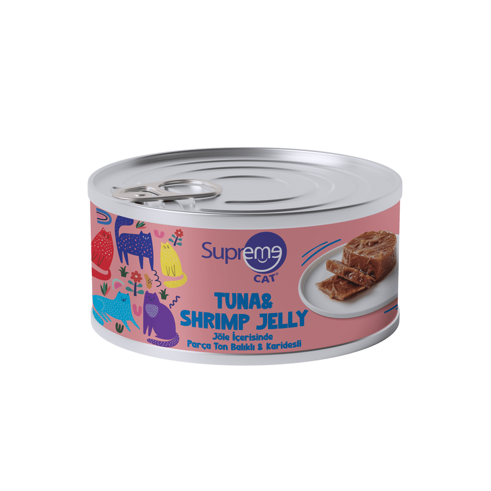 Supreme Cat Jöle İçerisinde Parça Ton Balıklı & Karidesli Kedi Konservesi (85 g)