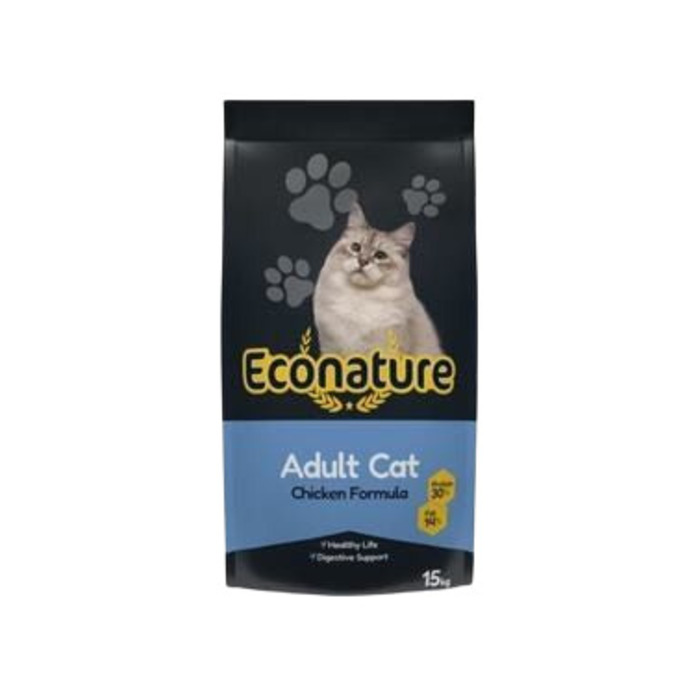 ECONATURE YETİŞKİN TAVUKLU KURU KEDİ MAMASI 15 KG