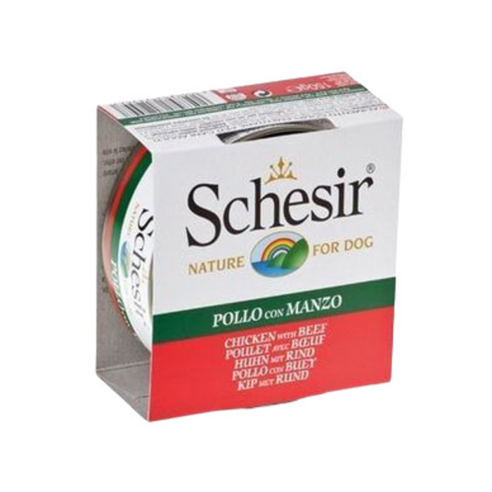 SCHESİR TAVUKLU BİFTEKLİ KÖPEK KONSERVESİ 150 GR