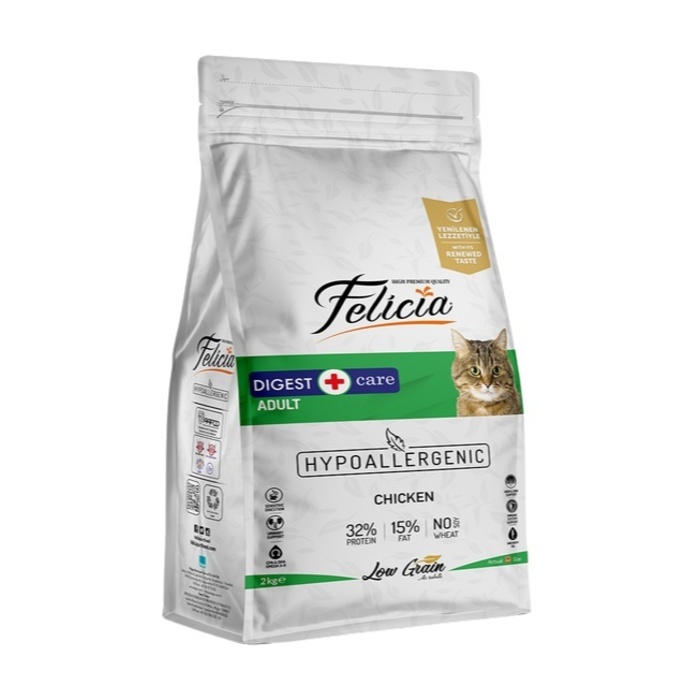 Felicia Digest Care Hipoalerjenik Az Tahıllı ve Tavuk Etli Yetişkin Kedi Maması (2 kg)