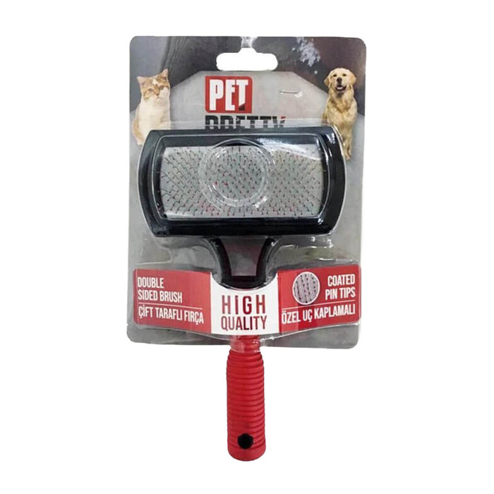 PET-Q PET PRETTY ÇİFT TARAFLI KEDİ KÖPEK FIRÇA TARAK