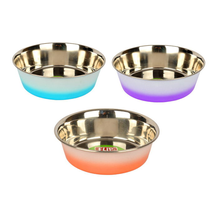 Flip Çift Renkli Çelik Mama Kabı (20 cm)