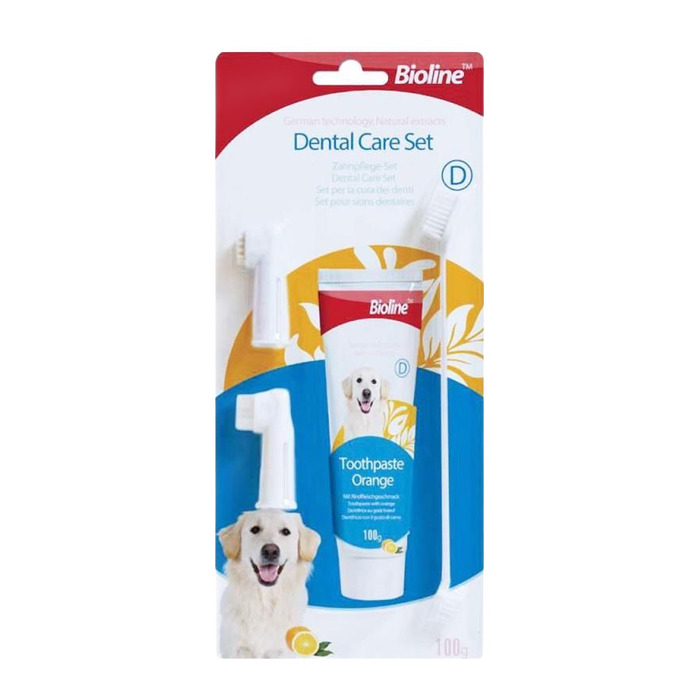 BİOLİNE PORTAKAL AROMALI KÖPEK DİŞ MACUNU SET