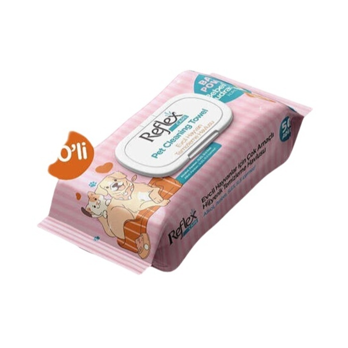 Reflex Care Evcil Hayvan Temizleme Mendili (50 Yaprak)