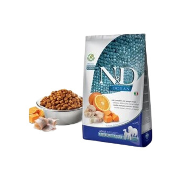 N&D OCEAN BALKABAKLI BALIKLI PORTAKALLI TAHILSIZ KÖPEK MAMASI 2.5 KG