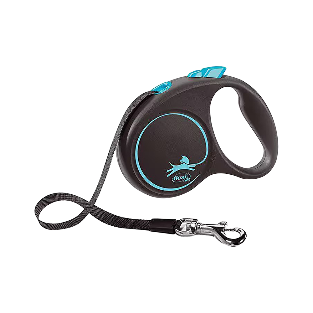 Flexi Black Design Small Mavi Şerit Otomatik Gezdirme Tasması (5 m)