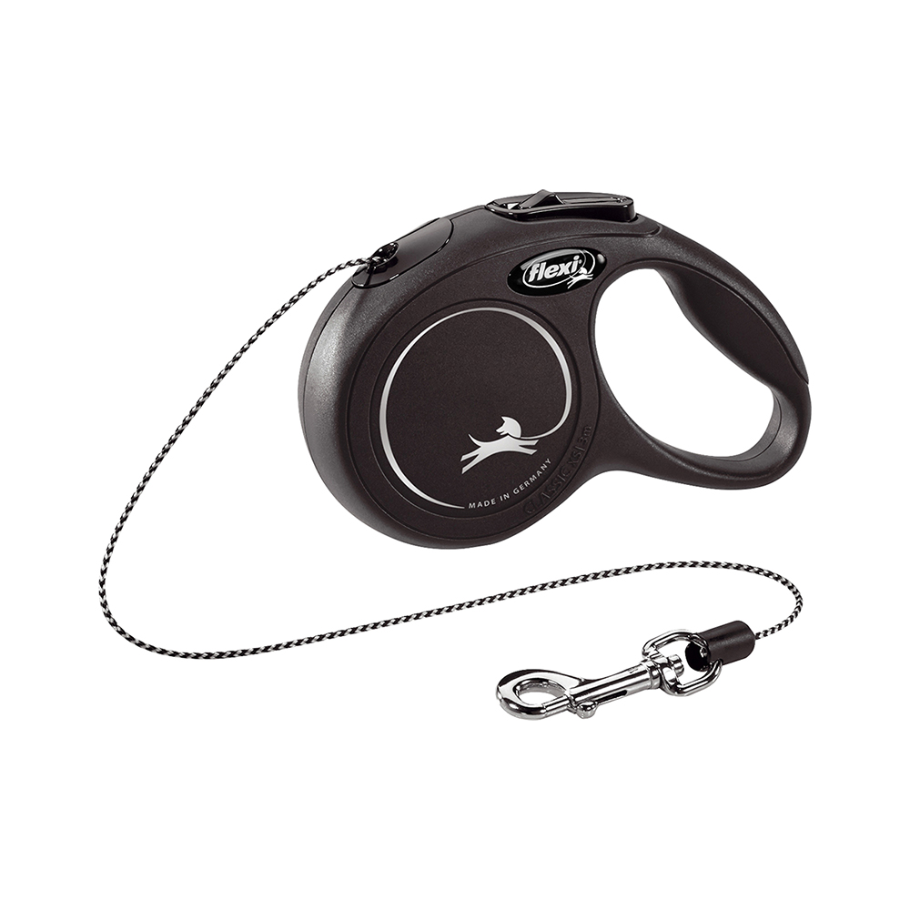 Flexi New Classic Otomatik İp Köpek Gezdirme Kayışı Siyah (3 m)