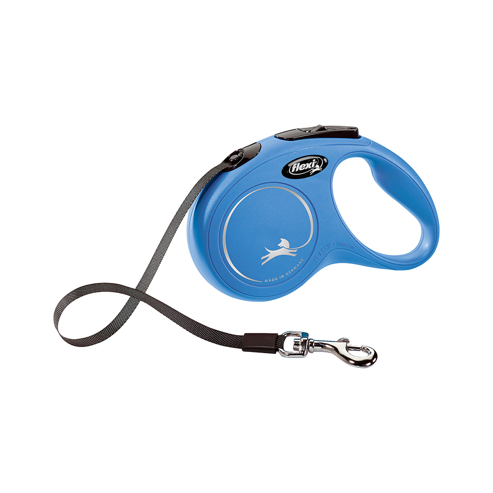 Flexi New Classic Small Mavi Şerit Otomatik Gezdirme Tasması (5 m)