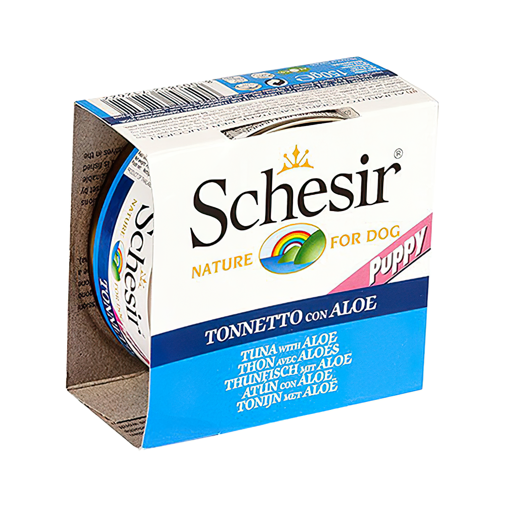 Schesir Ton Balıklı ve Aloe Veralı Yavru Köpek Konserve Maması (150 g)