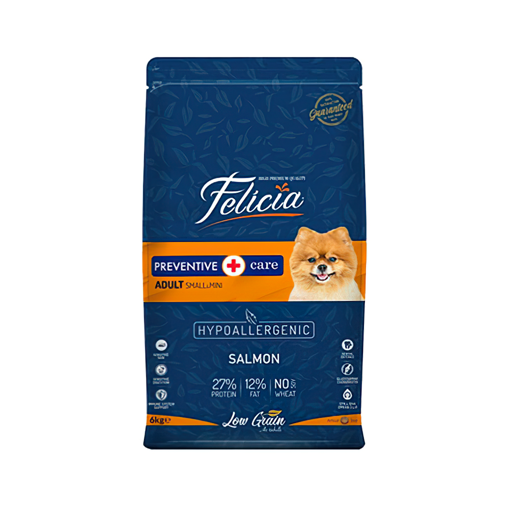 Felicia Hipoalerjenik Düşük Tahıllı ve Somonlu Küçük Irk Yetişkin Köpek Maması (6 kg)