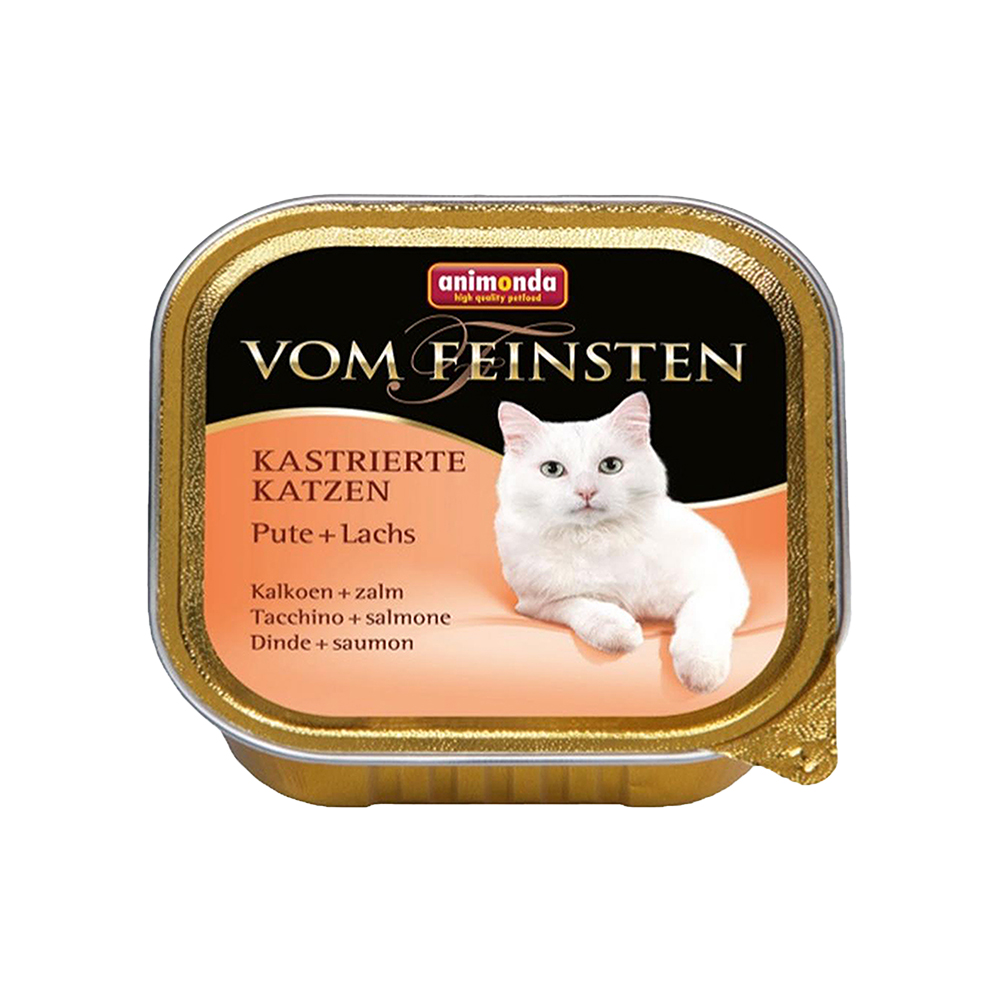 Animonda Vom Feinsten Hindi Etli ve Somonlu Kısırlaştırılmış Yetişkin Kedi Konserve Maması (100 g)