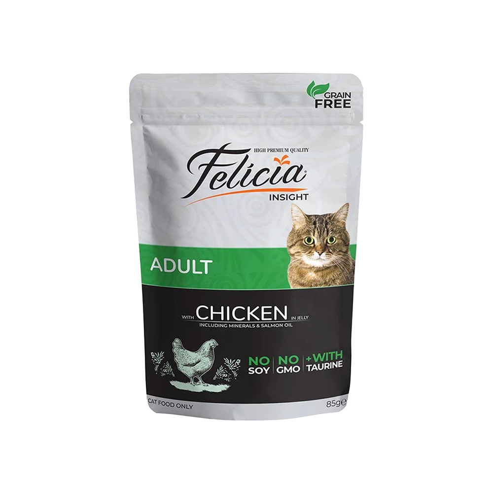 Felicia İnsight Tahılsız Tavuk Etli Yetişkin Kedi Pouch Yaş Mama (85 g)