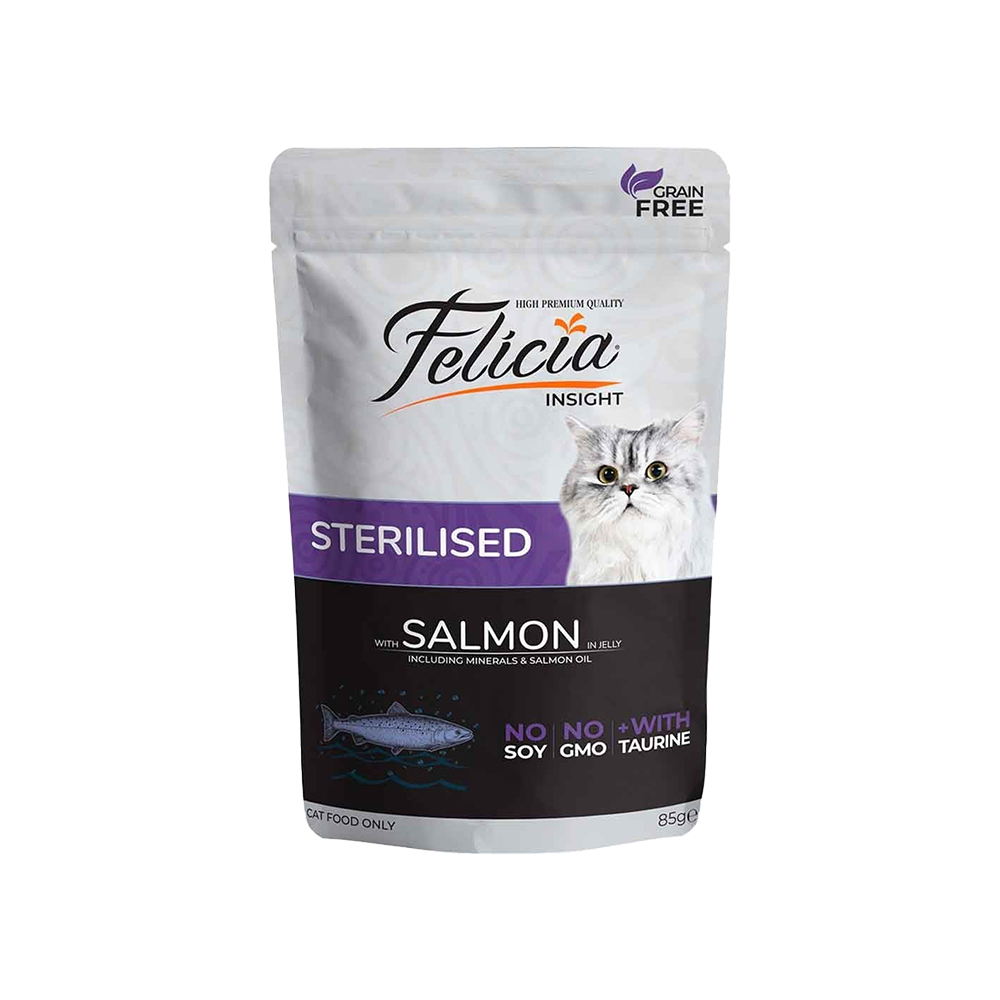 Felicia İnsight Tahılsız Somonlu Kısırlaştırılmış Kedi Konserve Maması (85 g)