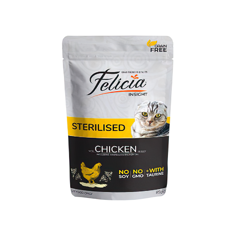 Felicia İnsight Tahılsız Tavuk Etli Kısırlaştırılmış Kedi Konserve Maması (85 g)