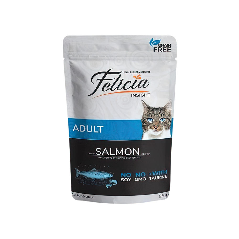 Felicia İnsight Tahılsız Somonlu Yetişkin Kedi Pouch Yaş Mama (85 g)
