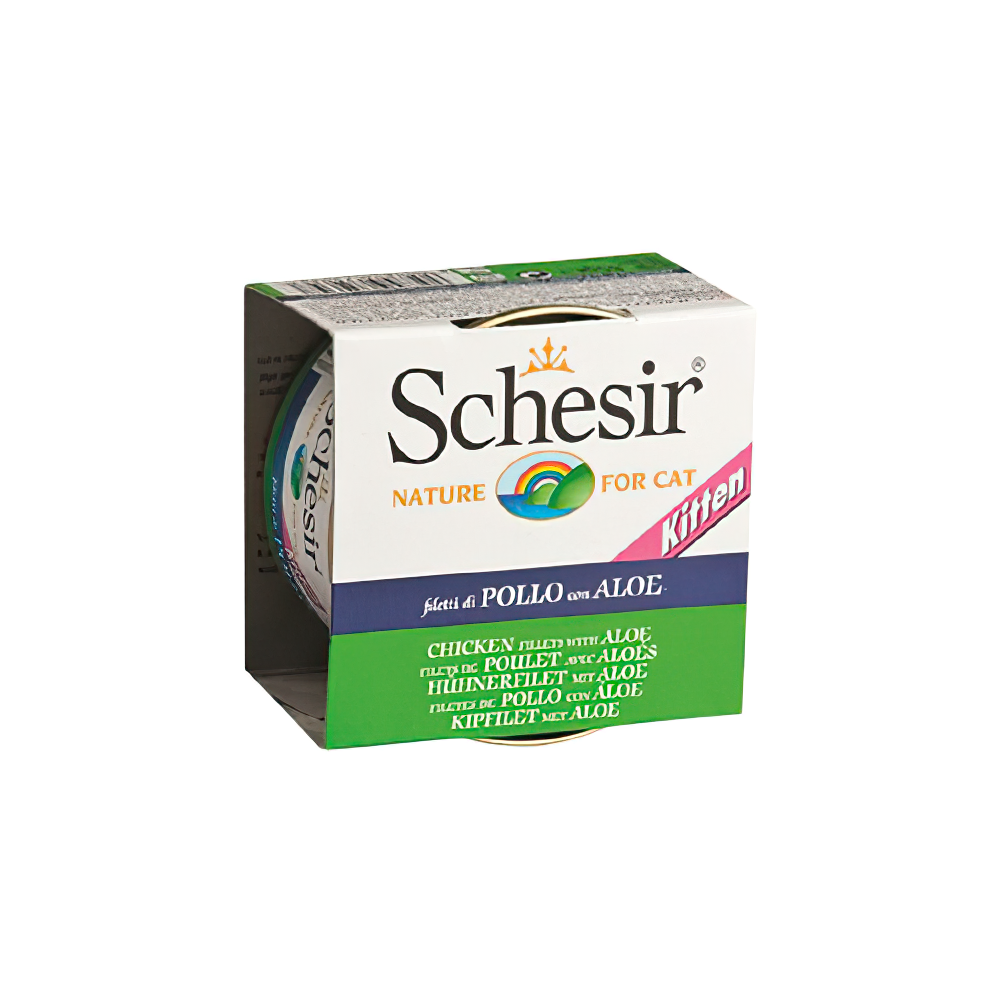 Schesir Tavuk Etli ve Aloe Veralı Yavru Kedi Konserve Maması (85 g)