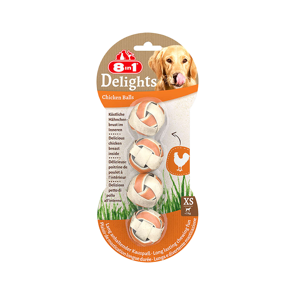 8in1 Delight Köpek Çiğneme Topu XS (4 x 36 g)