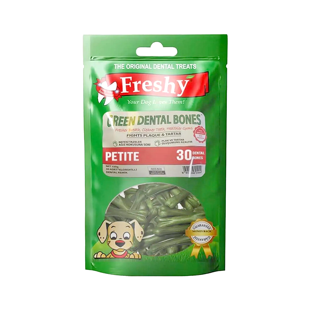 Freshy Green Dental Bones Petite Klorofilli Dental Kemik Köpek Ödülü (30'lu)