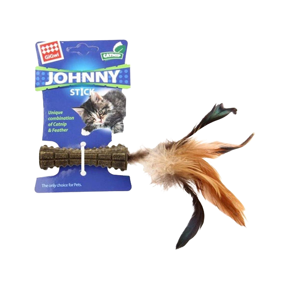 GiGwi Johnny Stick Catnipli Doğal Kahverengi Tek Tüy Oyuncak