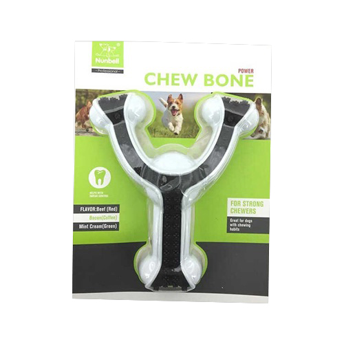 Nunbell Çok Çiğneyen Köpekler İçin Aromalı Çatal Kemik Oyuncağı (12 cm)