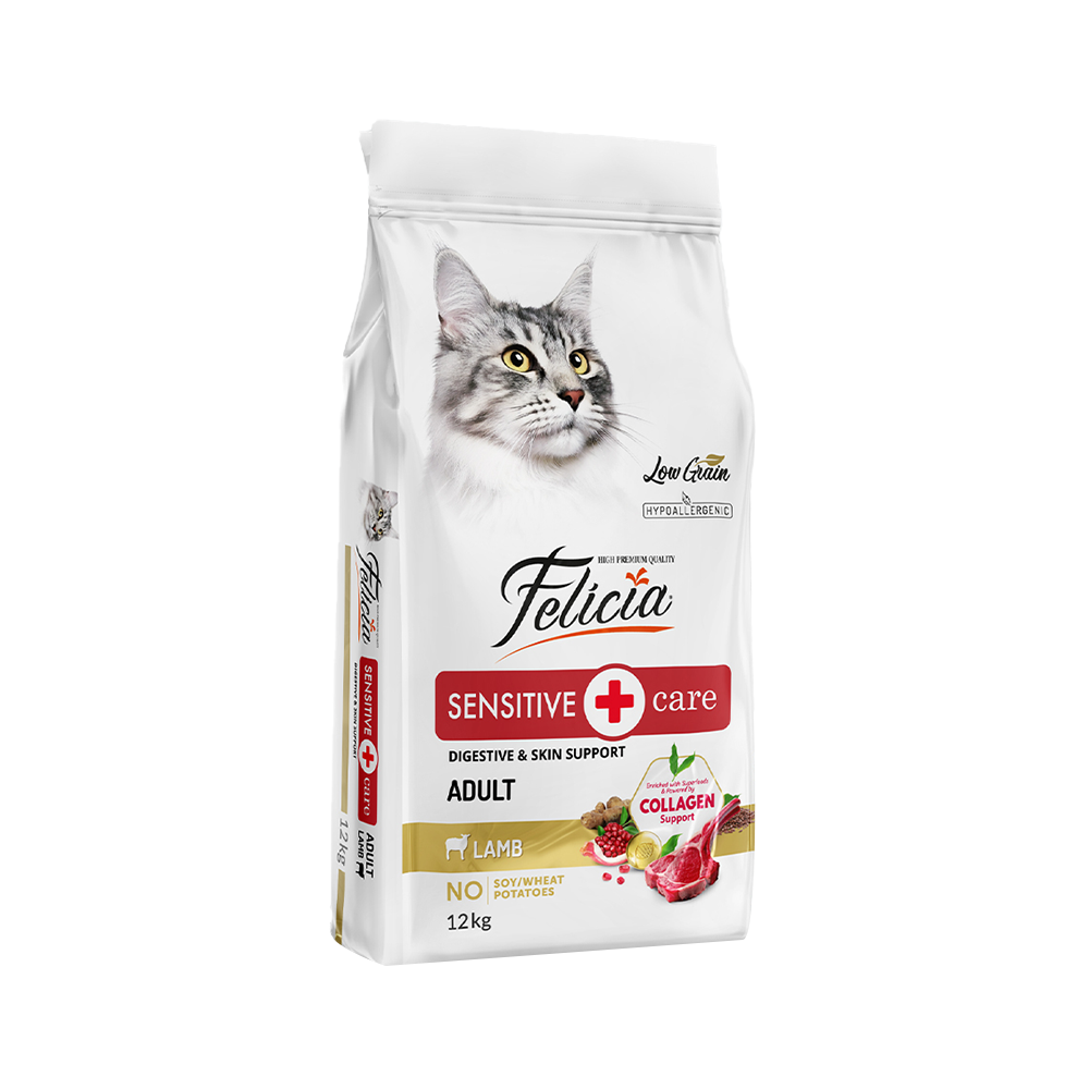 Felicia Sensetive Care Hipoalerjenik Az Tahıllı ve Kuzu Etli Yetişkin Kedi Maması (12 kg)