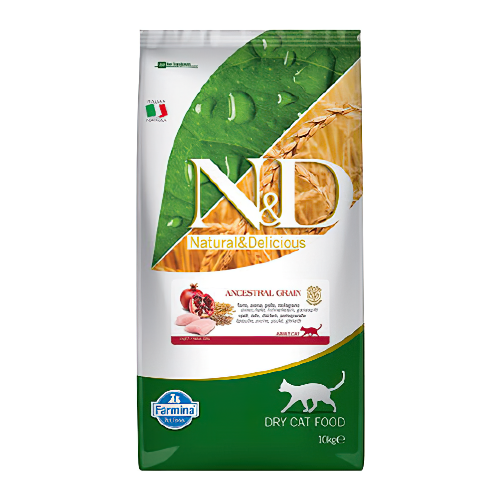 N&D Ancestral Grain Tavuk Etli ve Narlı Yetişkin Kedi Maması (10 kg)