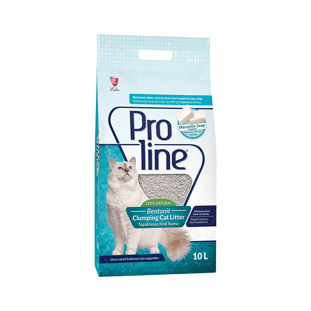 Proline Bentonit Süper Topaklanan Marsilya Sabunu Kokulu İnce Taneli Kedi Kumu (10 L)