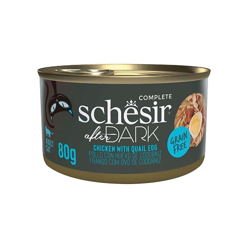 Schesir Tavuk Etli ve Bıldırcın Yumurtalı Kedi Konserve Maması (80 g)