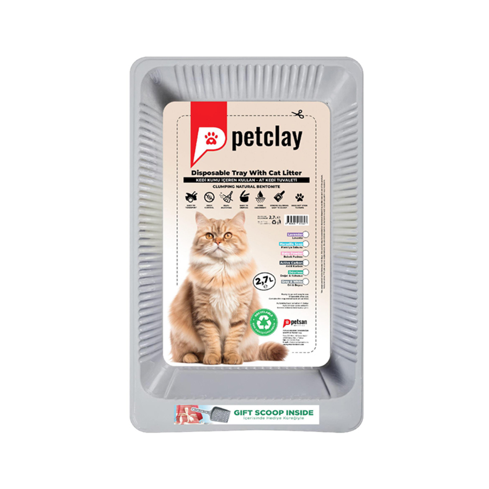 Glipet Petclay Bentonit Tek Kullanımlık Kedi Kumu (2,7 L)