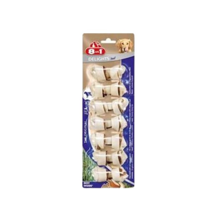 8in1 Delights Bones Ağız Bakımı İçin Düğümlü Biftek Etli Köpek Kemiği XS (7'li)
