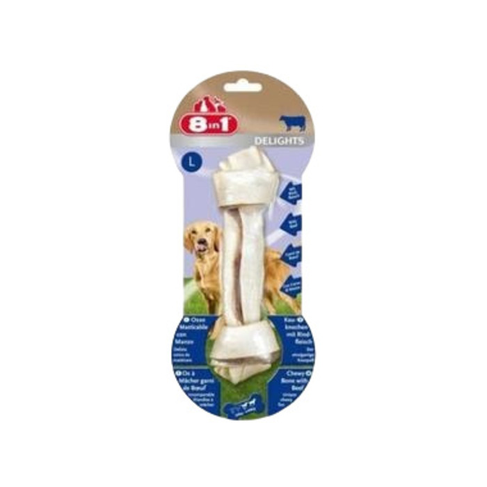 8in1 Delights Biftek Etli Burgu Köpek Çiğneme Kemiği L (85 g)